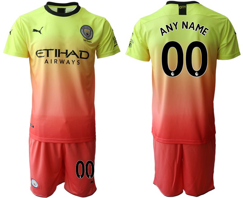 Men 2019-2020 club Manchester City away customized yellow Soccer Jerseys